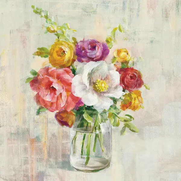 Euroart MALBA NA PLÁTNĚ, květiny, 55/55/3 cm