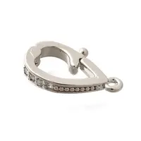 Rack Plating Brass Micro Pave Cubic Zirconia Fold Over Clasps