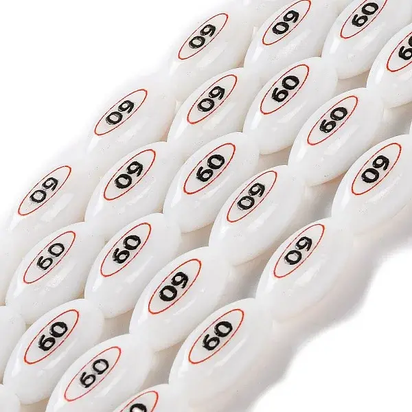 Printing Glass Oval Beads for Necklaces Bracelets Making