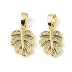 Brass Micro Pave Clear Cubic Zirconia Charms