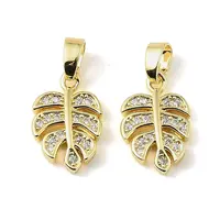 Brass Micro Pave Clear Cubic Zirconia Charms