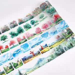 6 Rolls 6 Colors PET Self-Adhesive Paper Decorative Stickers