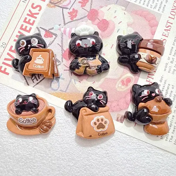 Coffee Theme Opaque Resin Cabochons