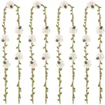 4Pcs Polyester & Linen Flower Rattan Straw Hat Bands