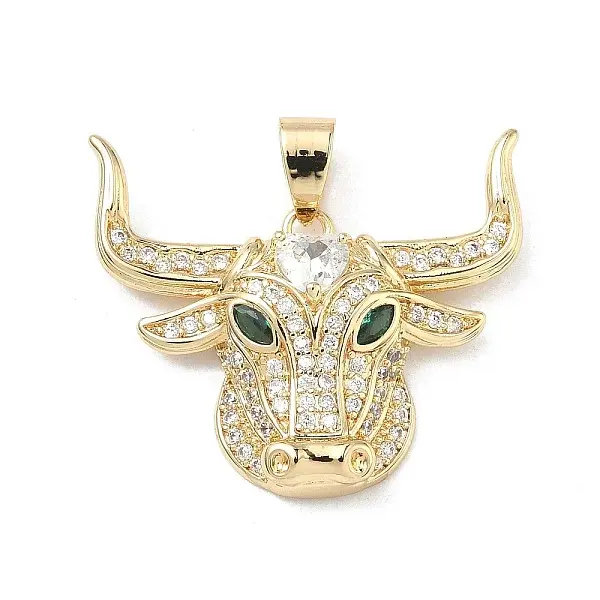 Brass Micro Pave Cubic Zirconia Pendants