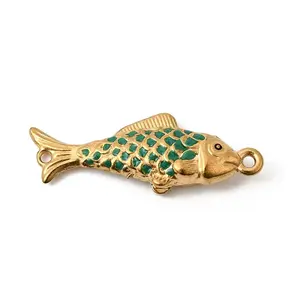 304 Stainless Steel Enamel Fish Connector Charms