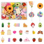 24Pcs 24 Styles Resin Pendants Sets