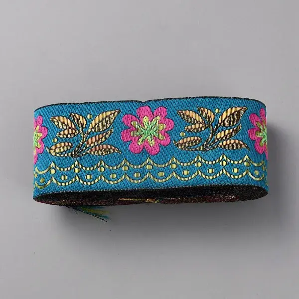 Ethnic Style Polyester Embroidery Flower Ribbon