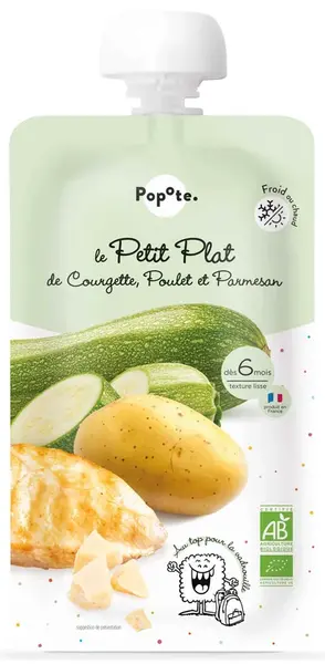 POPOTE bio detské menu s cuketou, kuraťom a parmezánom