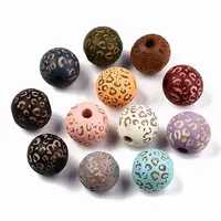 Painted Natural Wood Beads