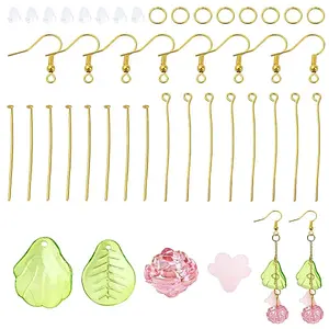 DIY Flower Leaf Acrylic Dangle Earring Jewelry Making Kits