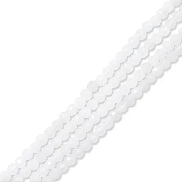 2 Strands Natural White Jade Beads Strands