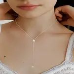 1Pc Stainless Steel Cable Chains Lariat Necklace