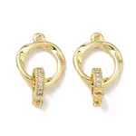 Brass Micro Pave Clear Cubic Zirconia Fold Over Clasps