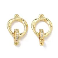 Brass Micro Pave Clear Cubic Zirconia Fold Over Clasps