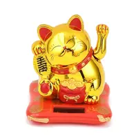 ABS Plastic Solar Powered Maneki-neko Figurines