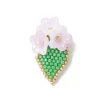 Handmade Glass Seed Beaded Flower Pendants
