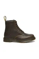 Kožené workery Dr. Martens 1460 Wl dámské, hnědá barva, na plochém podpatku, zateplené, DM31873538