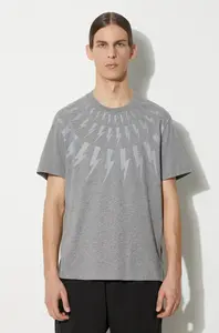 Neil Barrett Bavlněné tričko Neil Barrett Fairisle Thunderbolt Slim