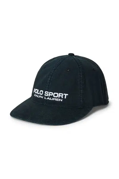 Bavlněná baseballová čepice Polo Ralph Lauren černá barva, s aplikací, 710968733