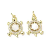 Brass Micro Pave Cubic Zirconia Pendants