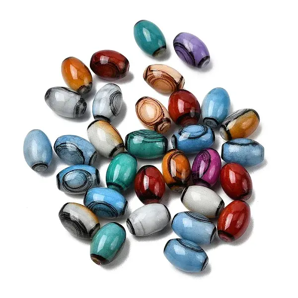 30Pcs Opaque Glass Beads