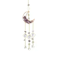 Natural Amethyst Chips Moon Pendant Decorations