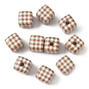 10Pcs Printed Opaque Acrylic Beads