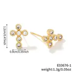 Brass Pave Clear Cubic Zirconia Stud Earrings