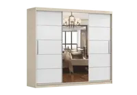 Šatní skříň Alba I - zrcadlo Barva korpusu: Dub - sonoma, Dveře: Bílé