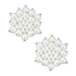 2Pcs Flower Resin Pearl Shoe Decorations