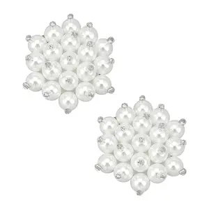 2Pcs Flower Resin Pearl Shoe Decorations
