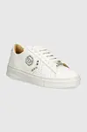 Kožené tenisky Philipp Plein Lo-Top Arrow Force bílá barva, WSC2751 PLE005N 0101