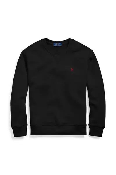 Dětská mikina Polo Ralph Lauren černá barva, hladká, 323772102004