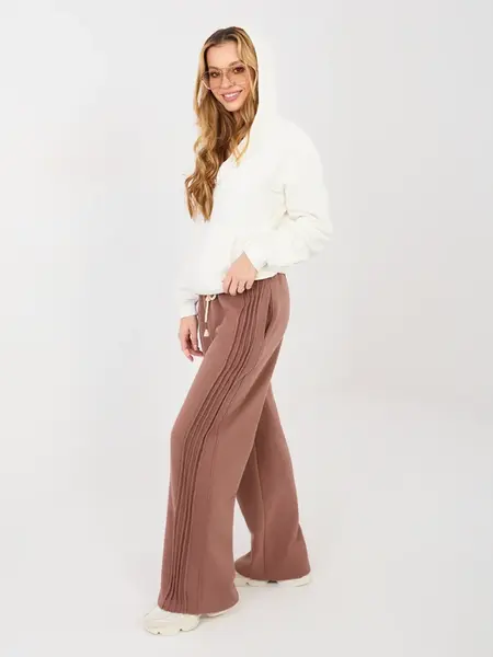 Dámské hnědé tepláky s kapucí