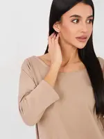 Jednobarevná béžová halenka