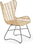 HALMAR Křeslo INDIANA, přírodní ratan a černý kov