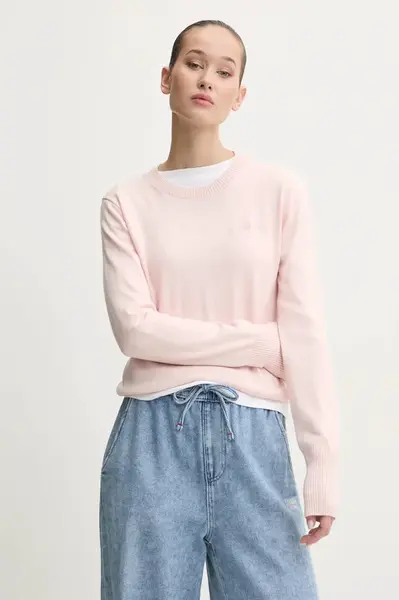 Svetr z vlněné směsi Guess Jeans dámský, růžová barva, W4BR83 Z3HO2