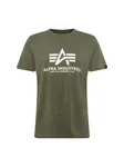 ALPHA INDUSTRIES Tričko  olivová / biela