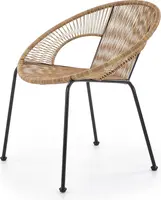 HALMAR Židle BARI přírodní/černá, polyratan a kov