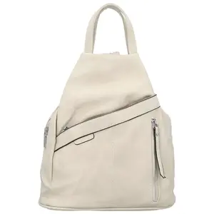 Trendy dámský koženkový batoh Beata, krémový