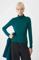 Tričko s dlouhým rukávem Medicine dámské, zelená barva, s golfem