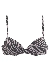 LASCANA Bikinový top  telová / čierna