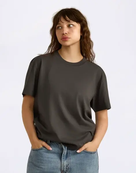 Tričko Organic Basics True Heavy Boxy Tee Slate