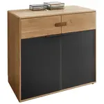 Linea Natura KOMODA, dub, antracitová, dub bianco, 100/89/44 cm