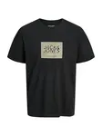 Jack & Jones Plus Tričko 'JJRain'  kaki / čierna / biela