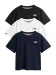 Superdry & Co Tričko  námornícka modrá / čierna / biela