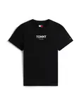 Tommy Jeans Tričko 'ESSENTIAL'  čierna / biela