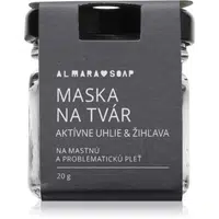 Almara Soap Face Active Charcoal & Nettle pleťová maska pro mastnou a problematickou pleť 20 g