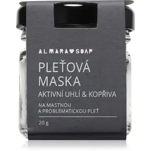 Almara Soap Face Active Charcoal & Nettle pleťová maska pro mastnou a problematickou pleť 20 g